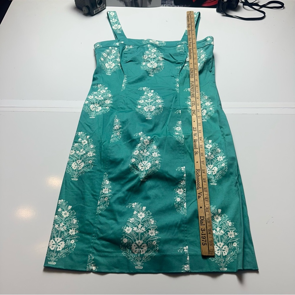 Classic 2000s Jones New York Cotton SundressTeal Floral CottagecoreSummer Garden - Picture 7 of 13